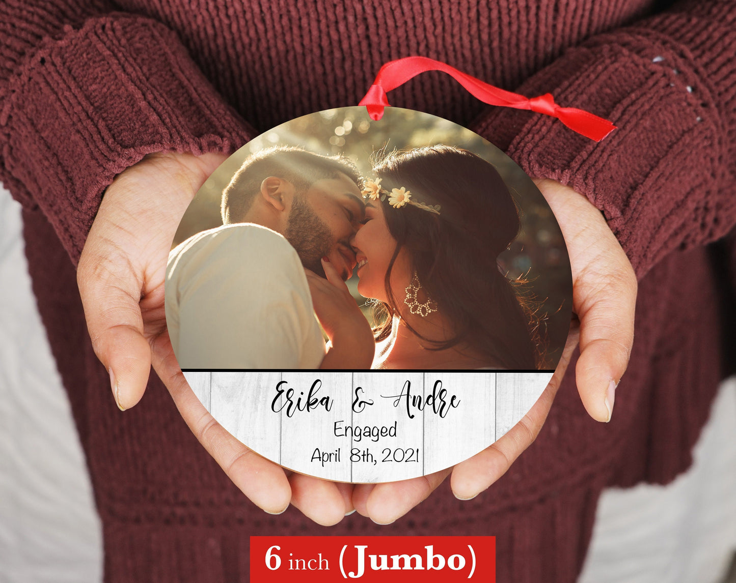 Personalized Engagement Ornament, Engagement Party Gift- Engagement Ornament, Custom Engagement Gift with Names, Gift for Newly Engaged