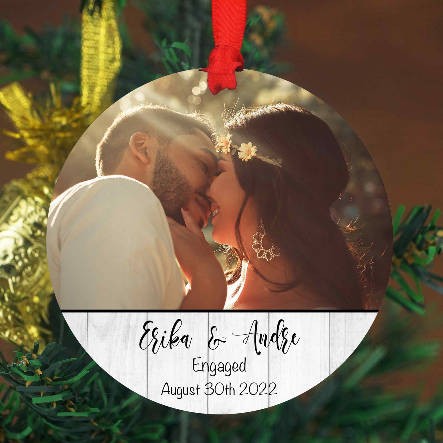 Personalized Engagement Ornament, Engagement Party Gift- Engagement Ornament, Custom Engagement Gift with Names, Gift for Newly Engaged