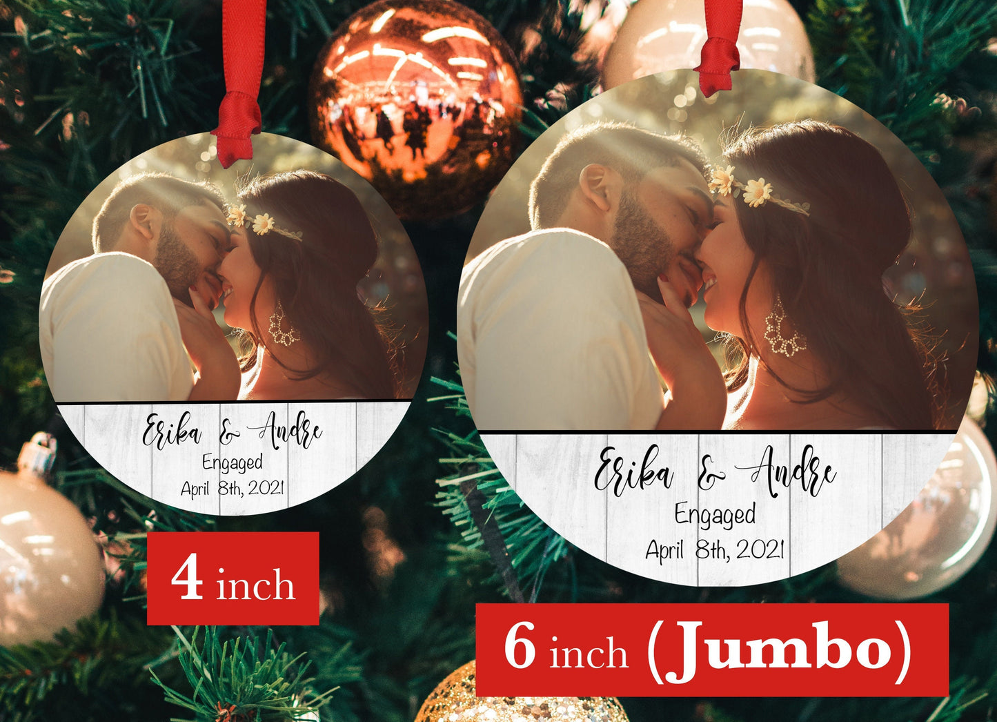 Personalized Engagement Ornament, Engagement Party Gift- Engagement Ornament, Custom Engagement Gift with Names, Gift for Newly Engaged