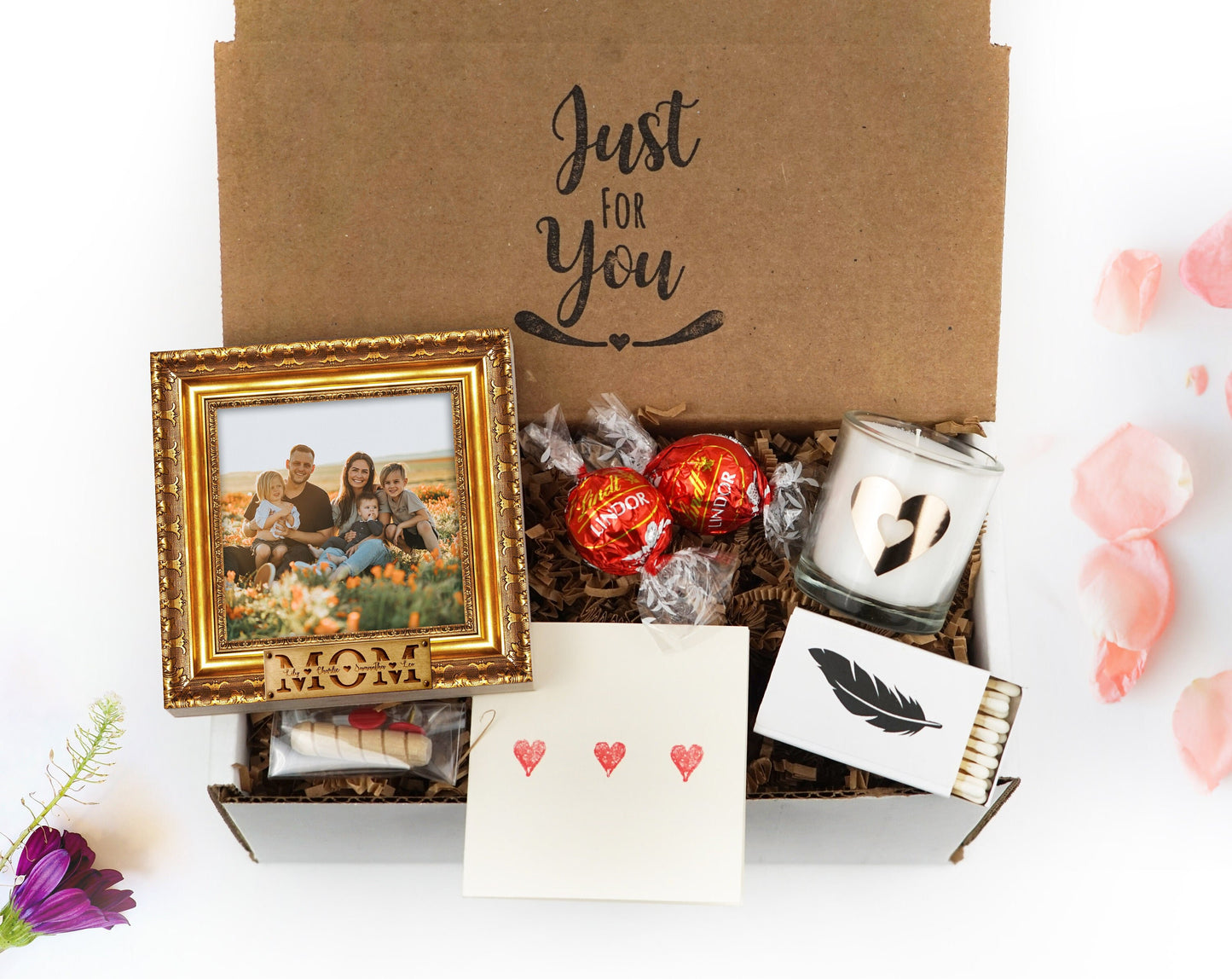 Personalized Gift For Mom - 4" or 6" NOT GOLD FRAME Photo Block - Personalized Mother's Day Gift Frame - Faux Gold Photo Frame - Custom Mom