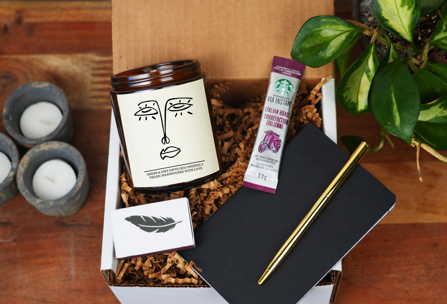 Face Candle -9oz Candle- Self Care Gift Box, Care Package For Her, Gift Baskets for Women, Get Well Soon