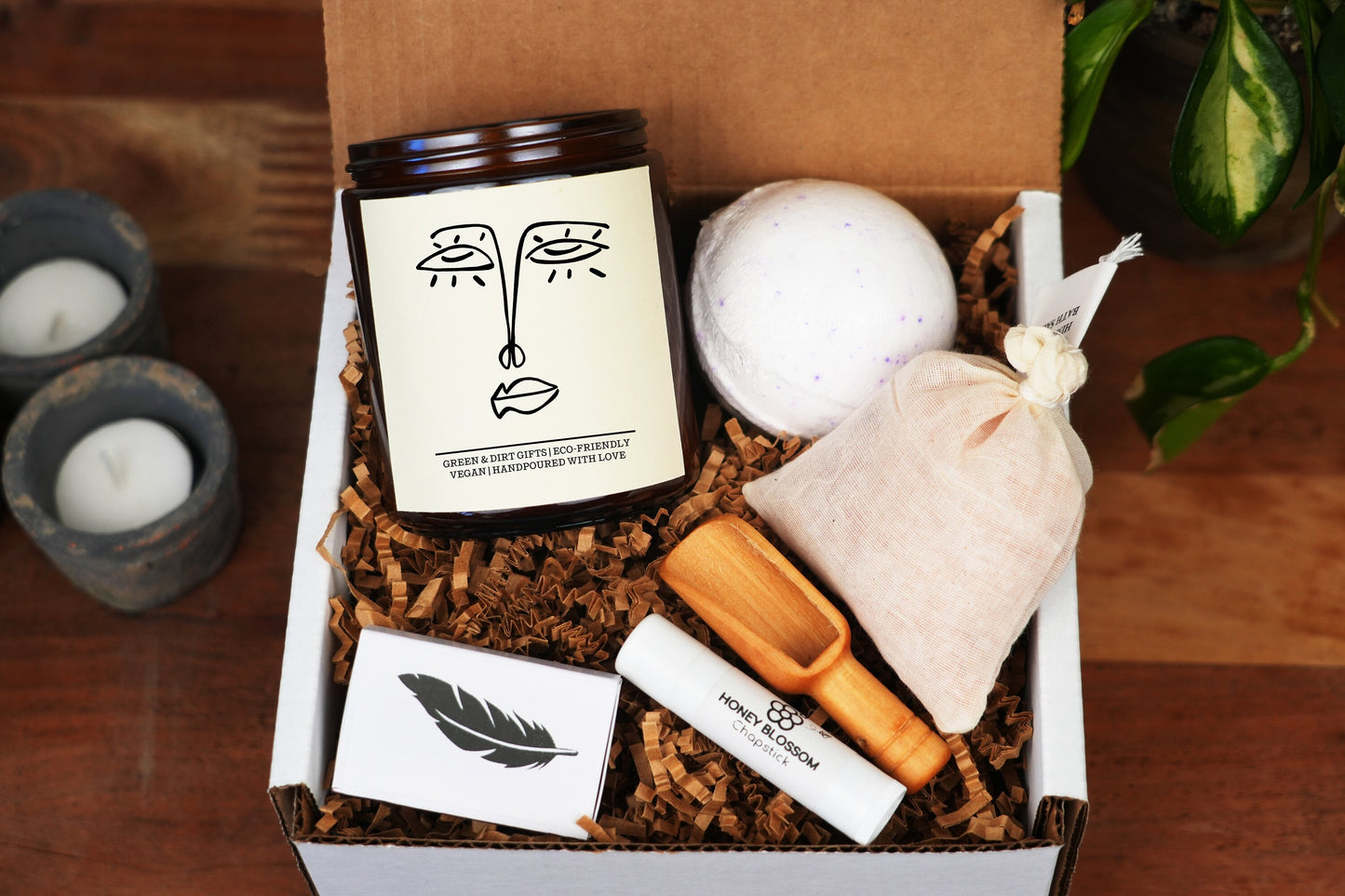 Face Candle -9oz Candle- Self Care Gift Box, Care Package For Her, Gift Baskets for Women, Get Well Soon