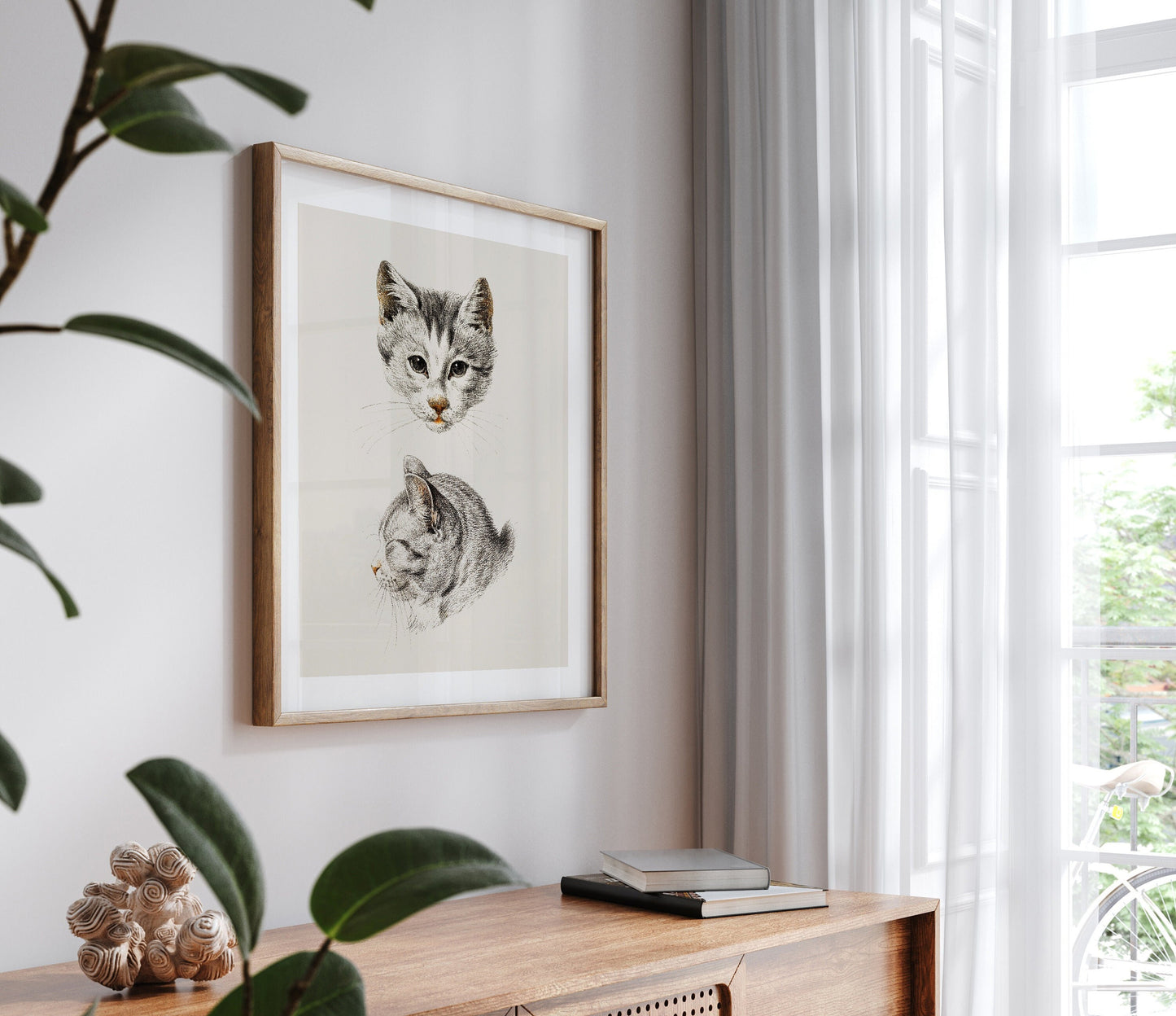 Cat Art Print- Professional Art Print - Cat Artwork, Minimalist Cart Art, Cat Lover Gift, Cat Wall Art, Cat Poster, Gifts for Cat Lovers