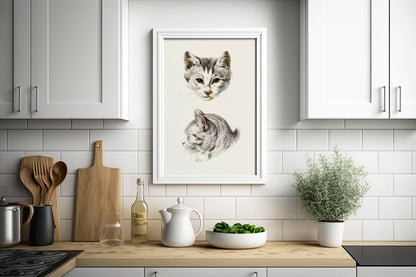 Cat Art Print- Professional Art Print - Cat Artwork, Minimalist Cart Art, Cat Lover Gift, Cat Wall Art, Cat Poster, Gifts for Cat Lovers