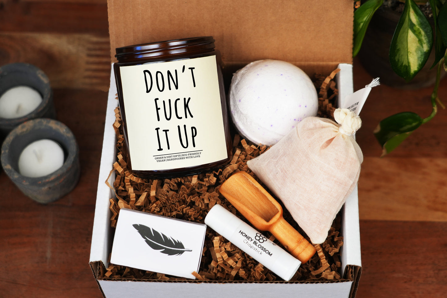 Don't Fuck It Up Gift Box -9oz Candle - Funny Candle Gift, Gift Box For Men, Gift For Boyfriend, Gift for Him, Groomsmen Gift Box, Best Man