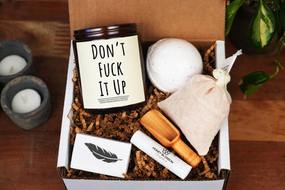 Don't Fuck It Up Gift Box -9oz Candle - Funny Candle Gift, Gift Box For Men, Gift For Boyfriend, Gift for Him, Groomsmen Gift Box, Best Man