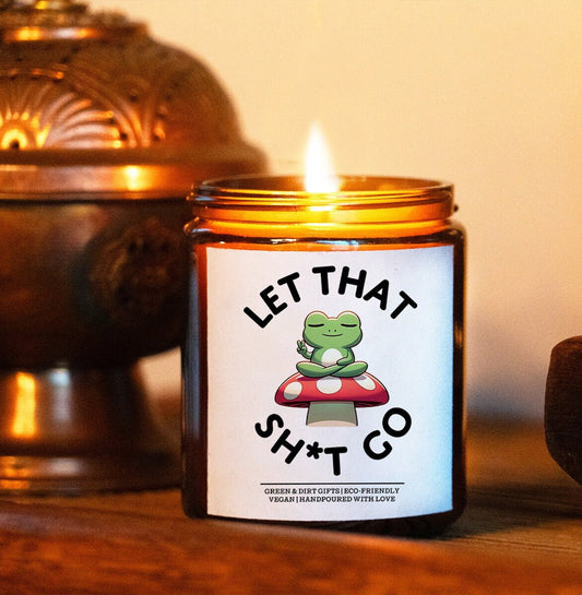 Let That Sh*t Go Self Care gift box -9oz Candle -Self Care Gift Box, Care Package For Her, Gift Baskets for Women, Get Well Soon, Funny Gift