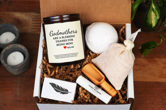 Godmother Proposal Gift Candle - 9oz Soy Custom Candle - Will You Be My Godmother, New Baby Gift, Naming Day Gift, Godmother Proposal Box