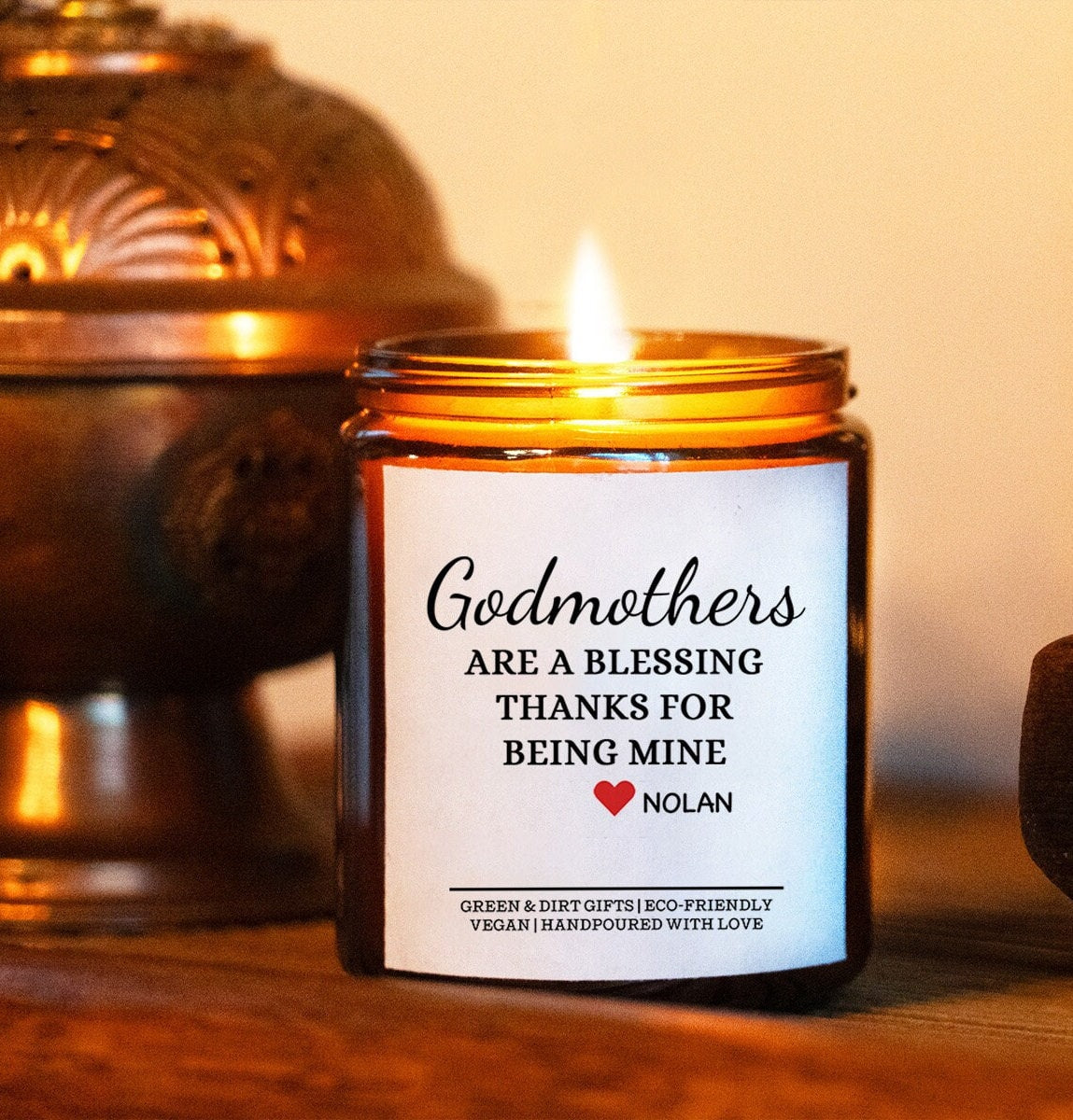 Godmother Proposal Gift Candle - 9oz Soy Custom Candle - Will You Be My Godmother, New Baby Gift, Naming Day Gift, Godmother Proposal Box