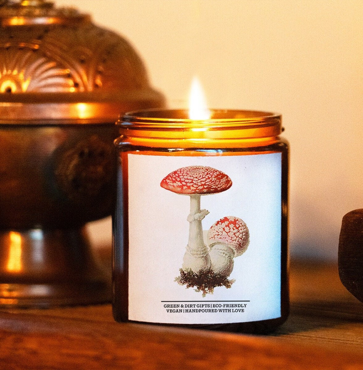 Mushroom Candle -9oz Candle- Shrooms Gift, Magic Mushrooms Lover, Mushroom Decor, Magic Mushroom Candle, Oddities, Trippy Gift, Cute Candle