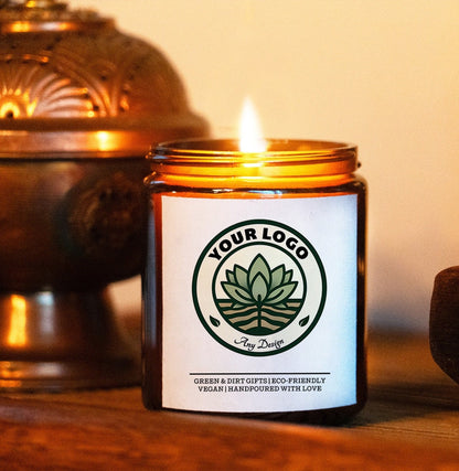 Candle With Custom Business Logo - 9oz Soy Candle - Personalized Corporate Gift - Company Gift - Coworker Gift - Boss Gift - Candle Logo