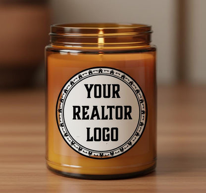 Bulk candles Corporate gift Realtor company logo gift home owner gift candle real estate logo Closing gift New Homeowner Gift Modern candle