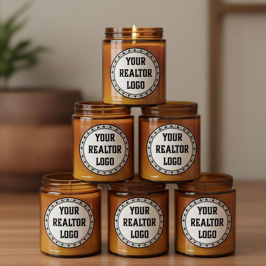 Bulk candles Corporate gift Realtor company logo gift home owner gift candle real estate logo Closing gift New Homeowner Gift Modern candle