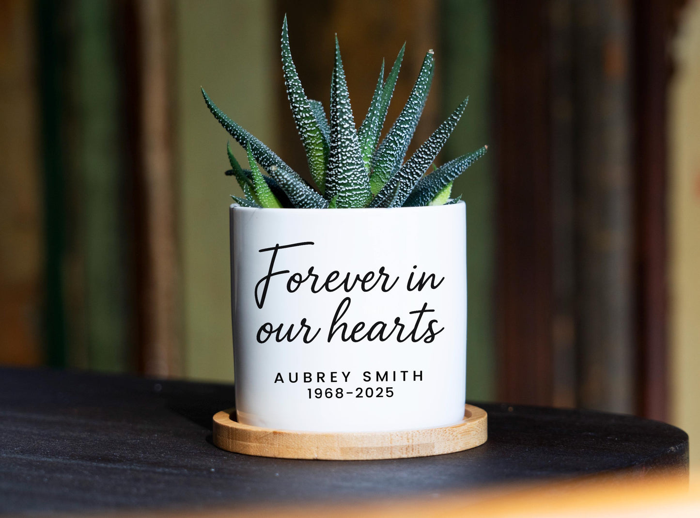 Grief Care Package - 3" White Pot w/ Tray - Personalized Memorial Planter, Death of Parent Gift, Loss of Mother Gift, Bereavement Gift