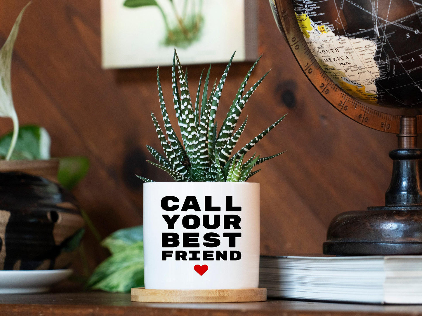 Best Friend Gift Planter Gift - 3" White Ceramic Pot - Work Bestie Gift Idea, Long Distance Gift, Funny Goodbye Gift, Moving Gift