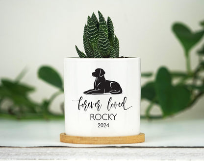 Personalized Dog Memorial Gift Planter - 3" White Ceramic Pot - Pet Memorial Gift, Dog Remembrance Gift, Dog Sympathy Gift, Pet Loss Gift