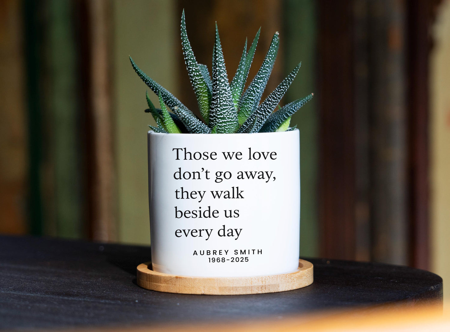 Grief Care Package - 3" White Pot w/ Tray - Personalized Memorial Planter, Death of Parent Gift, Loss of Mother Gift, Bereavement Gift