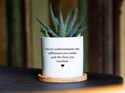 Custom Teacher Gift  - Indoor plant pot - Teacher Flower Pot, Appreciation gift, Thank you gift, Retirement gift for her, Gift for mentor