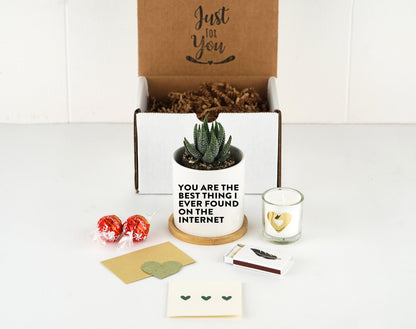 Personalized Engagement Gift - 3" White Ceramic Pot w/ Tray - Personalized Planter, Care Package For Her, Best Friend Gift, Anniversary Gift