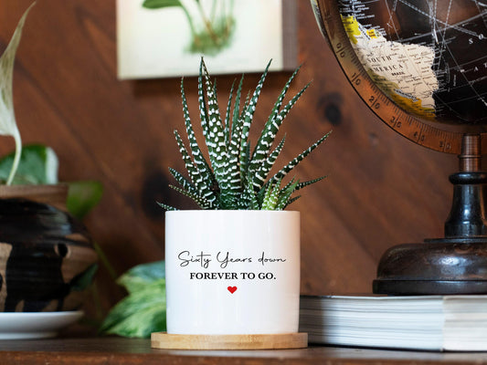 50th Anniversary Gift - 3" White Pot, 50th Wedding Anniversary Gifts, 50th anniversary gifts for parents, 50th anniversary gift for parents