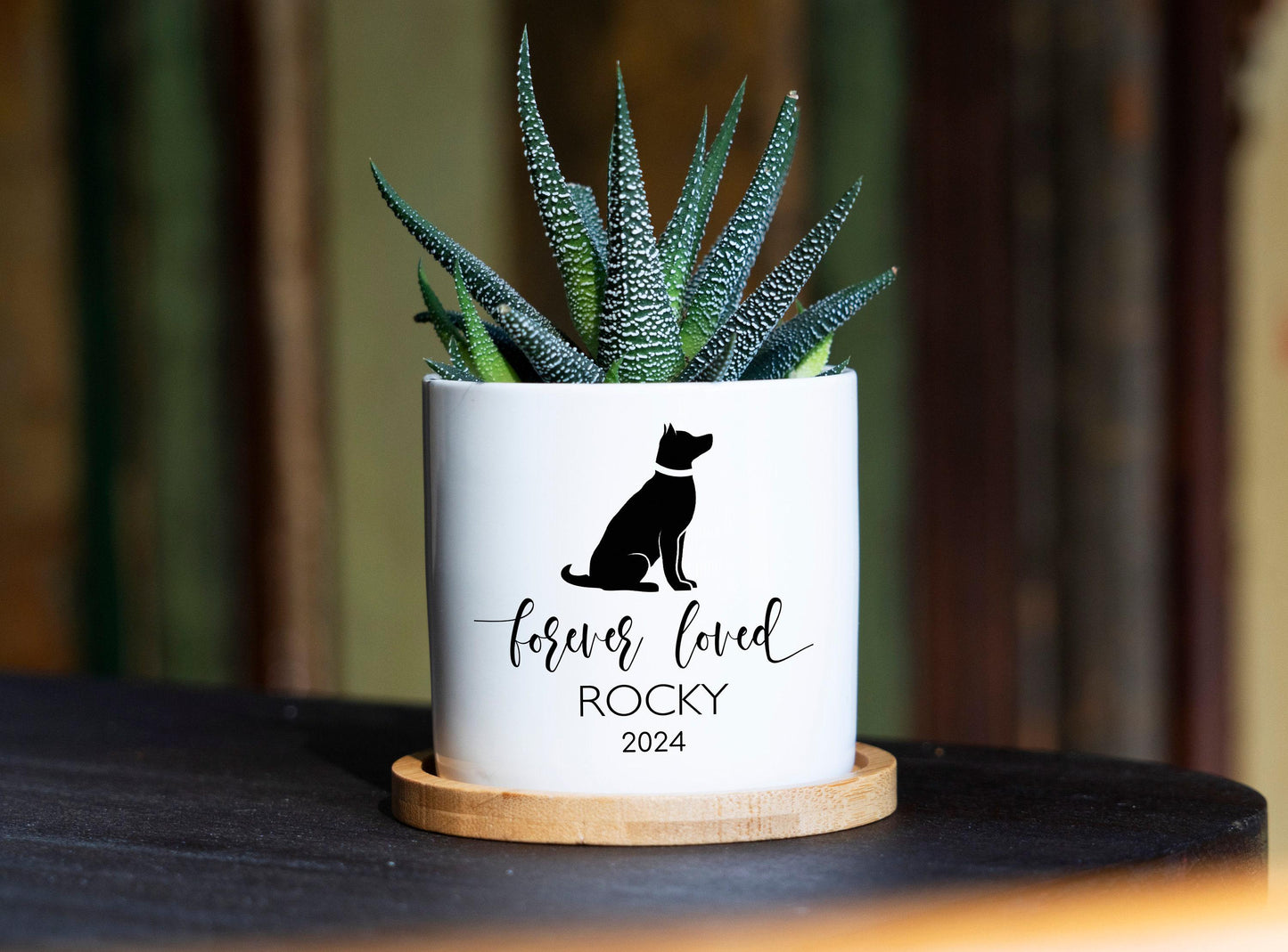 Personalized Dog Memorial Gift Planter - 3" White Ceramic Pot - Pet Memorial Gift, Dog Remembrance Gift, Dog Sympathy Gift, Pet Loss Gift