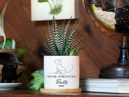 Personalized Dog Memorial Planter - In Loving Memory Flower Pot  - Personalized Loss of Dog Gift, Pet Sympathy Gift for Dog Owner