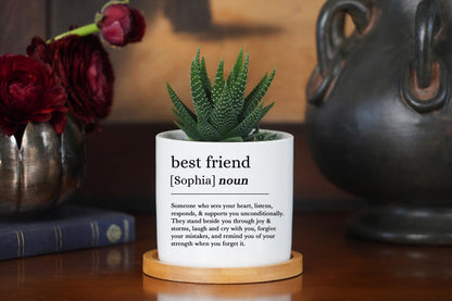 Personalized Best friend Definition Plant Pot - It Takes A Long Time To Grow An Old Friend Indoor Ceramic Planter for BestFriend Retirement