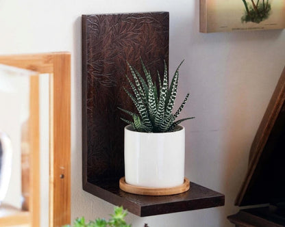 Wooden Plant Shelf - Dark Roast Finish - Bathroom Shelves, Hanging Plant Shelf, Floating Shelf, Hanging Plant Shelf, Shelf Decor