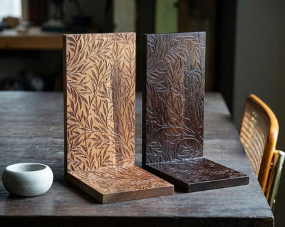 Wooden Engraved Plant Shelf